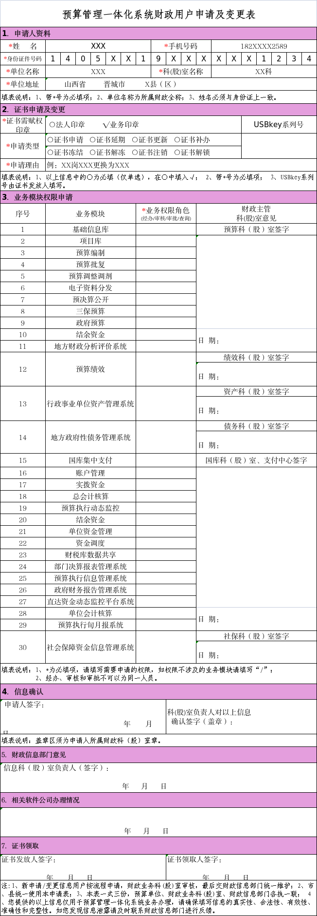 附件2:预算管理一体化系统单位用户申请及变更表.jpg